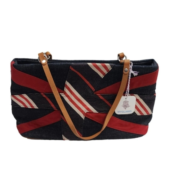 Authentic BURBERRY blue label denim canvas 2-way bag - Picture 1 of 11